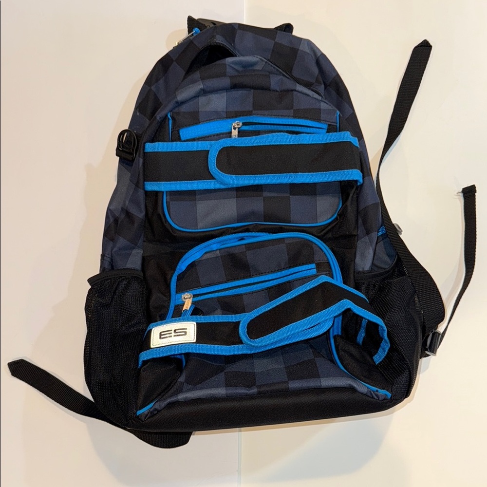 Black and Blue Sporty/ skate board Backpack with Adjustable Straps